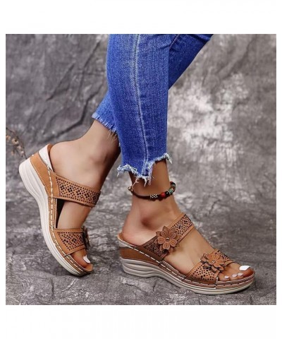 Platform Sandals Women Dressy, Wedge Sandals for Women Comfortable Open Toe Platform Sandals Summer Beach Sandals Brown $20.3...