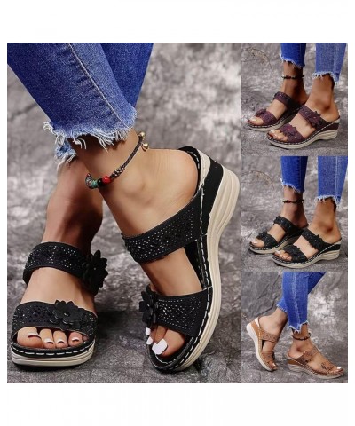 Platform Sandals Women Dressy, Wedge Sandals for Women Comfortable Open Toe Platform Sandals Summer Beach Sandals Brown $20.3...