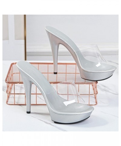 Women's 5inch Stiletto Heels Slippers Peep Toe Sandals Sexy Stripper Heels Pole Dancing Special Occasion Shoes Wedding Party ...