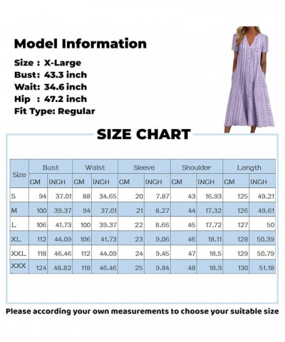 Women's Brunch Outfits 2024 Summer Dress 2023 Casual Printed V-Neck Short Sleeve Beach Swing Dress Cocktail, S-3XL Blue $20.4...