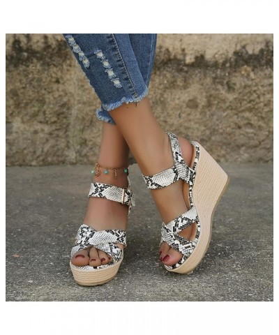 women's platform wedge sandals, Womens Fashion Solid Wedges Casual Buckle Strap Roman Shoes Sandals Z 11-white $14.35 Sandals