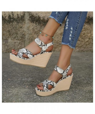 women's platform wedge sandals, Womens Fashion Solid Wedges Casual Buckle Strap Roman Shoes Sandals Z 11-white $14.35 Sandals