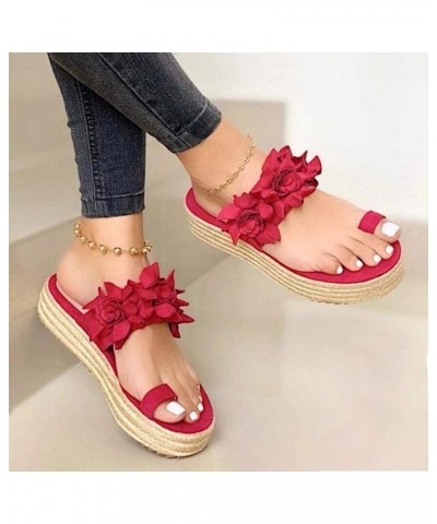 Women'S Sandals Platform Sandals Wedge Sandals Platform Comfortable Arch Support Flip Flaps Bohemian Thong Casuala Summer San...