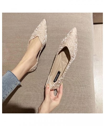 Womens Casual Flats Pointed Toe Slip On Flats Shoes B Apricot $16.39 Flats