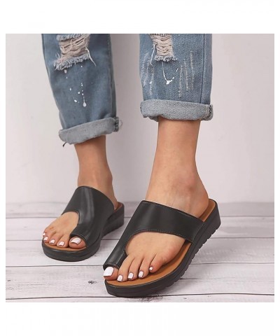 Sandals Wedges Slippers Women Faux Leather Ladies Wedges Flatforms Peep Toe Casual Comfort Adjustable Sandals Casual Women's ...