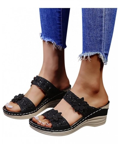 espadrille sandal platform, Women's Fashion Summer Solid Peep Toe Casual Wedge Platform Shoes Sandals A01 Black $11.53 Sandals