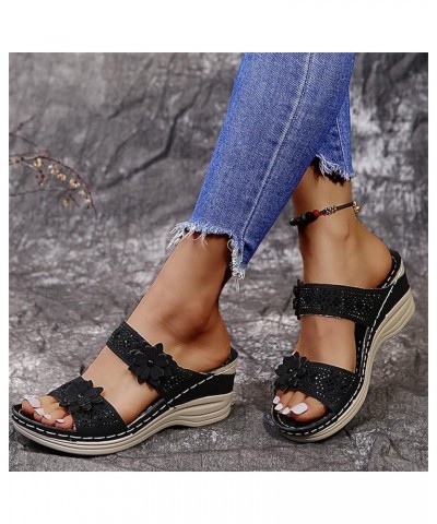 espadrille sandal platform, Women's Fashion Summer Solid Peep Toe Casual Wedge Platform Shoes Sandals A01 Black $11.53 Sandals