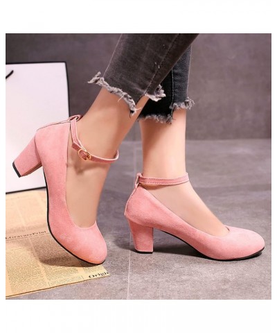 Women Heeled sandals Red Boys sandals Platform S sandals Women Heels Red Short Heeled sandals Comfortable Wedges For W Pink 4...