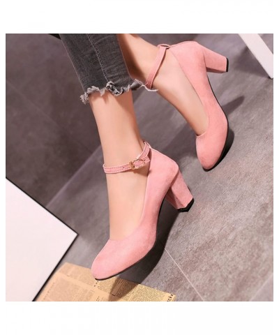 Women Heeled sandals Red Boys sandals Platform S sandals Women Heels Red Short Heeled sandals Comfortable Wedges For W Pink 4...