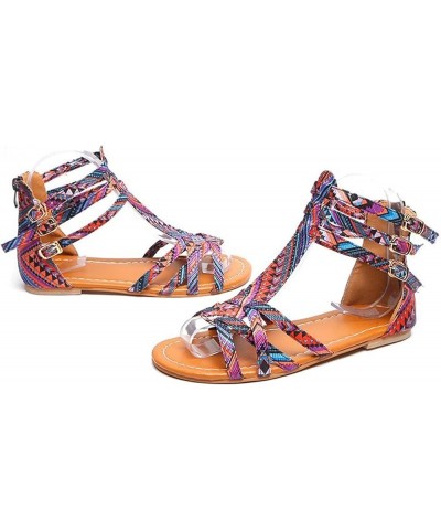 Woman Sandals Wide Sandals For Women Shoes For Women Sandals Women Dressy Summer Flat Size Women Flats Purple-h $9.64 Sandals