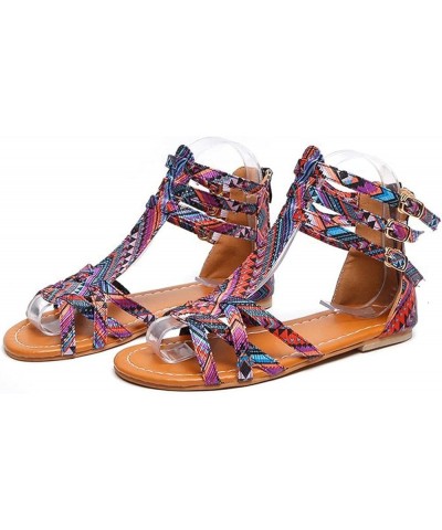 Woman Sandals Wide Sandals For Women Shoes For Women Sandals Women Dressy Summer Flat Size Women Flats Purple-h $9.64 Sandals