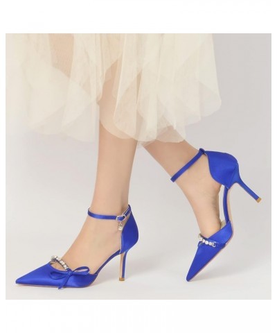 Women's Stiletto High Heels Closed Pointed Toe D'Orsay Dress Pumps Ankle Strap Party Wedding Bridal Shoes Ivory $37.43 Pumps