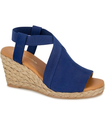 Women's Nalik Wedge Sandal Navy $22.11 Sandals