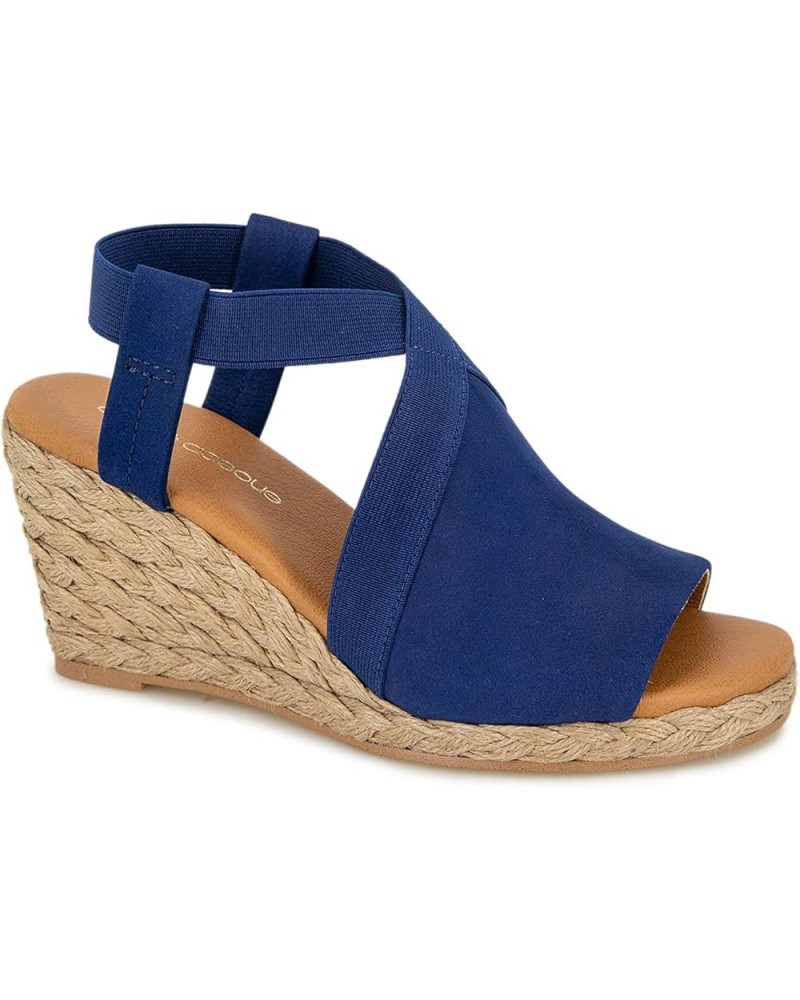 Women's Nalik Wedge Sandal Navy $22.11 Sandals