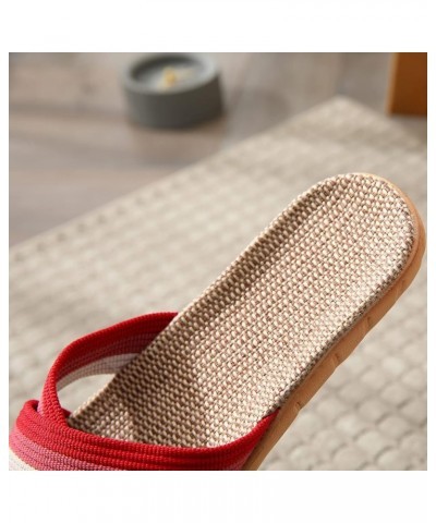 Womens Sandals Dressy Summer Flat, Women's Linen Beach Sandals Slippers Bow Boho Casual Summer Sandals F-red $9.50 Sandals