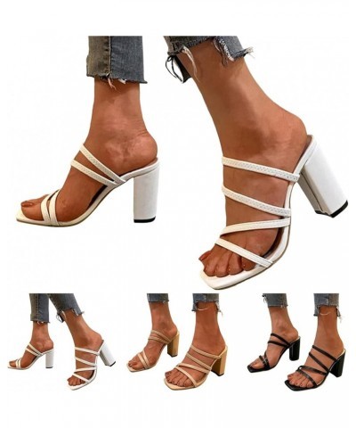 Women Casual Strappy Sandal Gladiator Flat Sandals Slingback Sandal Dress Shoes Vacation Bohemian Sandals White $15.11 Sandals