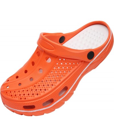 Men's and Women's Arch Support Clogs Garden Shoes Outdoor Beach Slippers with Removable Cushion Footbed Orange $16.80 Mules &...