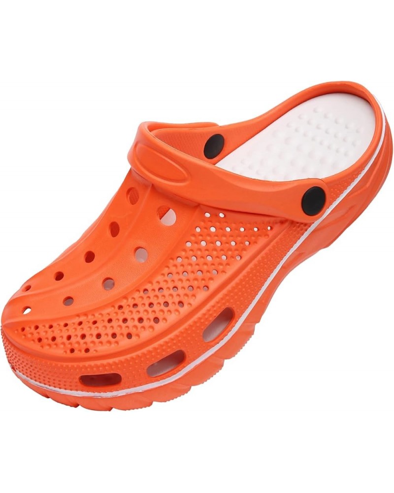 Men's and Women's Arch Support Clogs Garden Shoes Outdoor Beach Slippers with Removable Cushion Footbed Orange $16.80 Mules &...