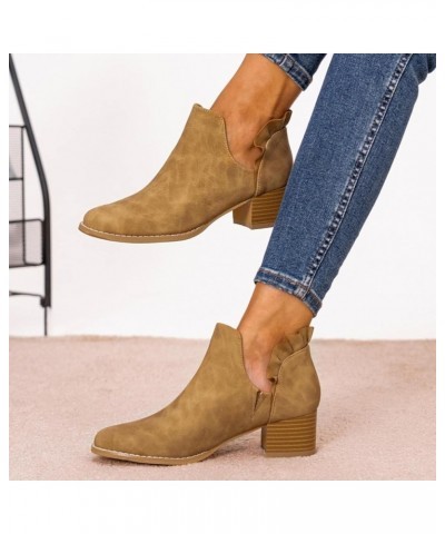 Women's Ankle Straps Sandal,Fashion Summer Open Toe Heel Sandal Slip on Cutout Side Zipper Ankle Sandal Booties Khaki $20.15 ...