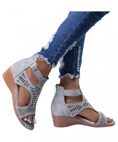 sandals for women chunky heels for women dressy flats for women High Heel Sandal Pump Shoes Z-03 Grey $13.11 Outdoor Shoes