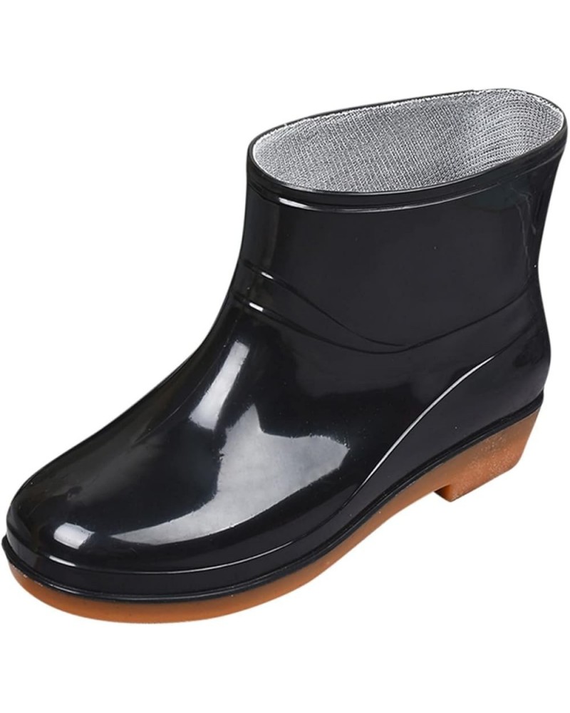 Rain Boots for Women Mid Calf, Women's Mid Calf Rain Boots Waterproof Lightweight Garden Shoes Black $20.52 Outdoor Shoes