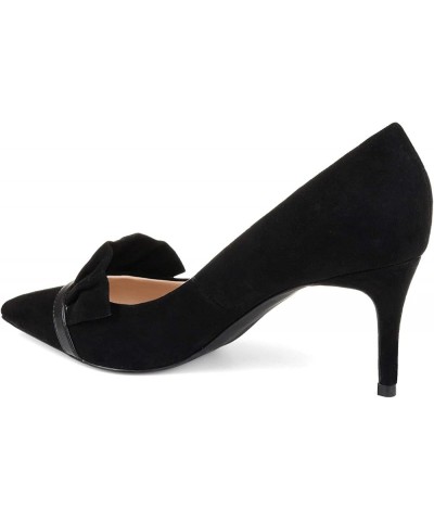 Brinley Co. Womens Mica Faux Suede Pointed Toe Ruffle Skinny Heels Black $10.19 Pumps