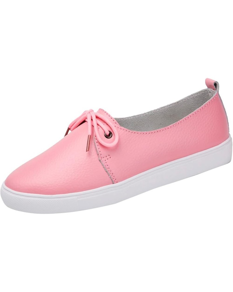 Women Flat Casual Shoes Rounted Toe Comfortable Anti Slip Cushioned Insole Multicolor Classic Charms Platform Pink $21.95 Loa...