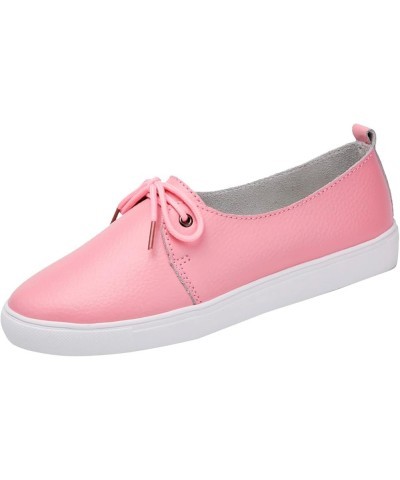 Women Flat Casual Shoes Rounted Toe Comfortable Anti Slip Cushioned Insole Multicolor Classic Charms Platform Pink $21.95 Loa...