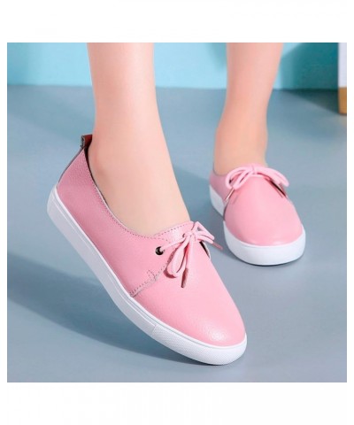 Women Flat Casual Shoes Rounted Toe Comfortable Anti Slip Cushioned Insole Multicolor Classic Charms Platform Pink $21.95 Loa...