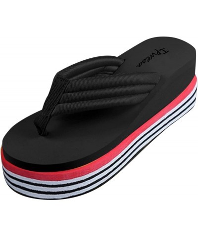 Summer Women's Slippers Fashion Sandals Wedges Flip-Flops Flowers Slipper comfortable sandals for women Black $15.37 Sandals