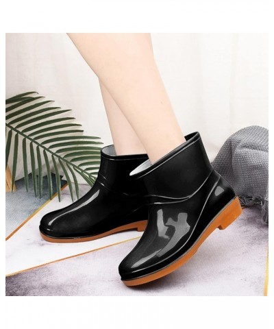 Rain Boots for Women Mid Calf, Women's Mid Calf Rain Boots Waterproof Lightweight Garden Shoes Black $20.52 Outdoor Shoes