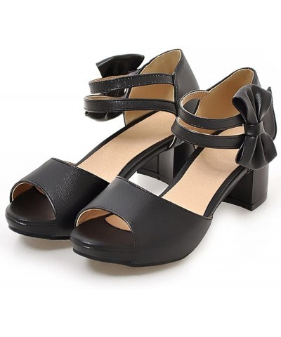 Women Peep Toe Ankle Strap Mary Jane Sandals Black 1 $20.49 Sandals