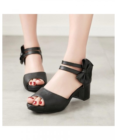 Women Peep Toe Ankle Strap Mary Jane Sandals Black 1 $20.49 Sandals