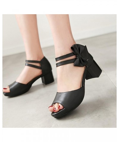 Women Peep Toe Ankle Strap Mary Jane Sandals Black 1 $20.49 Sandals