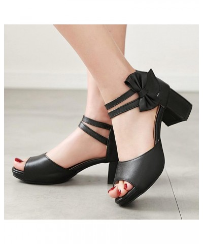 Women Peep Toe Ankle Strap Mary Jane Sandals Black 1 $20.49 Sandals