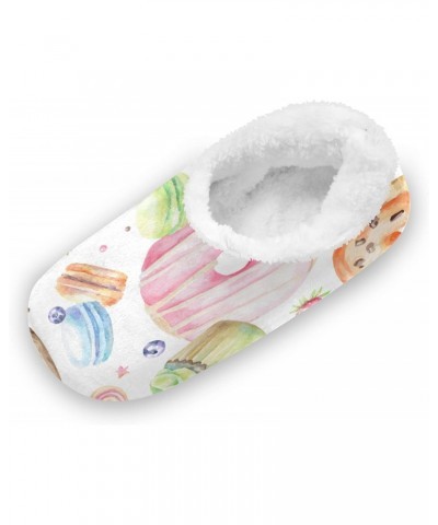 Macarons Cupcakes Donuts Fuzzy Feet Slippers for Women, Cute Coral Fleece-Lined House Slippers(236na5a) $17.69 Slippers