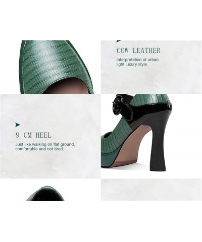 Women Pumps Summer High Heels Platform Shoes Leather Dress Party Office Pumps 36 Green $37.87 Pumps