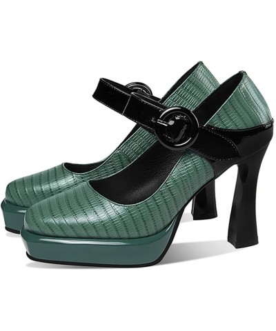 Women Pumps Summer High Heels Platform Shoes Leather Dress Party Office Pumps 36 Green $37.87 Pumps