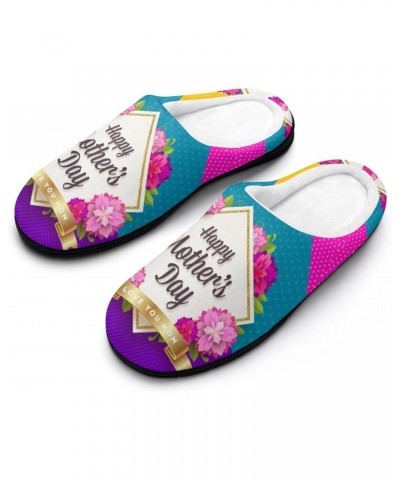 Happy Mother's Day With Flowers 2023 Slippers for Women Girls Soft Indoor Outdoor Winter Warm Comfy House Bedroom Slippers $1...