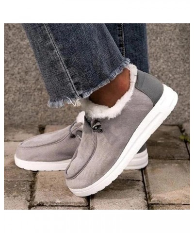 Winter Boots For Women Fashion 2022 Fluffy Fuzzy Ankle Booties Soft Cozy Fashion Sneaker Casual Walking Shoes Grey $14.69 Out...