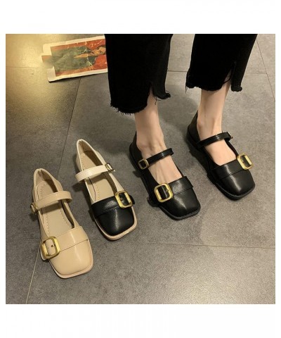 Fashion Casual Mary Janes Low Block Heel Versatile Round Toe for Womens Formal Dress Shoes with Buckle Strap Black-1 $26.19 O...