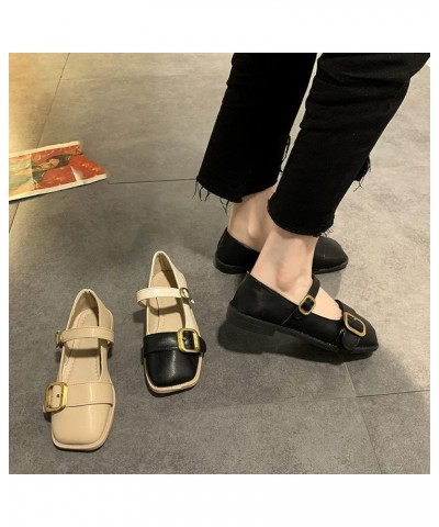 Fashion Casual Mary Janes Low Block Heel Versatile Round Toe for Womens Formal Dress Shoes with Buckle Strap Black-1 $26.19 O...