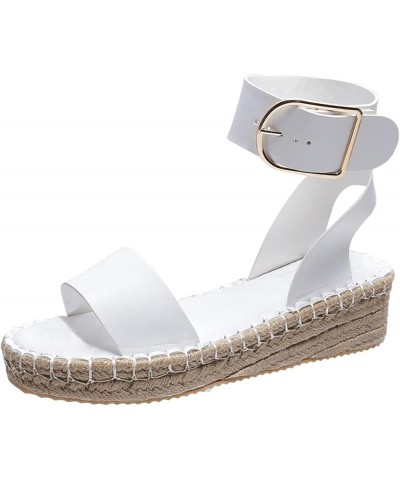 Sandals Women's Casual Breathable Wedges Thick-Soled Fashion Shoes Leisure Women's Sandals Cute Sandals for Women Beach (Whit...