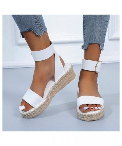 Sandals Women's Casual Breathable Wedges Thick-Soled Fashion Shoes Leisure Women's Sandals Cute Sandals for Women Beach (Whit...