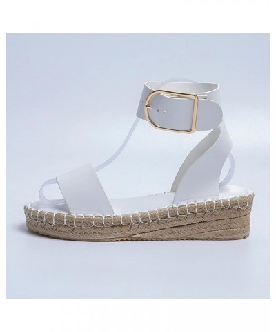 Sandals Women's Casual Breathable Wedges Thick-Soled Fashion Shoes Leisure Women's Sandals Cute Sandals for Women Beach (Whit...