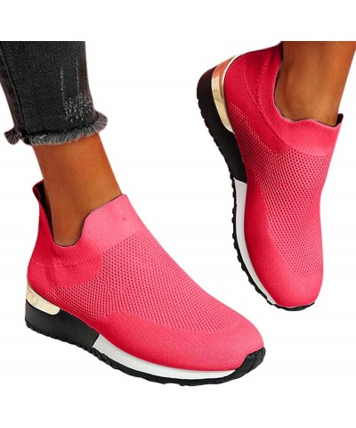 Outdoor Breathable Sports Color Shoes Shoes Mesh Solid Runing Sneakers Women Women's Sneakers Fashionable Red $14.48 Fashion ...