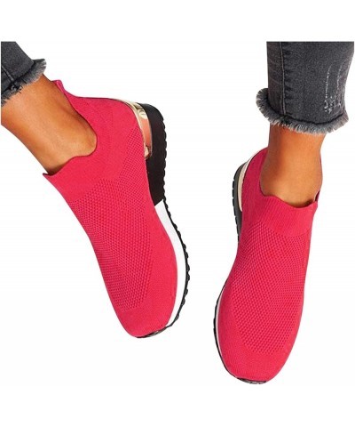 Outdoor Breathable Sports Color Shoes Shoes Mesh Solid Runing Sneakers Women Women's Sneakers Fashionable Red $14.48 Fashion ...