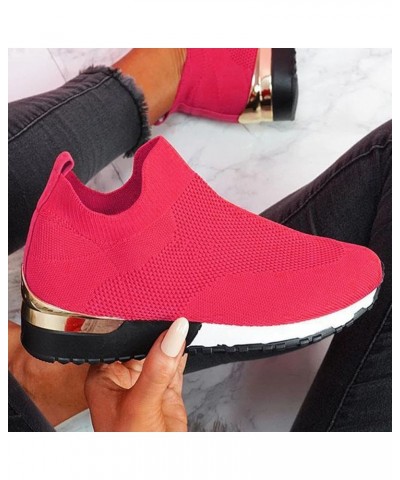 Outdoor Breathable Sports Color Shoes Shoes Mesh Solid Runing Sneakers Women Women's Sneakers Fashionable Red $14.48 Fashion ...