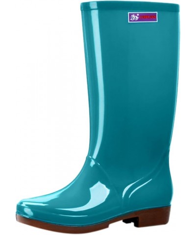 Women Tall Rain Boots Waterproof Garden Shoes Anti-Slipping Outdoor Work Shoes Stylish Light Rain Shoes Blue $27.83 Outdoor S...