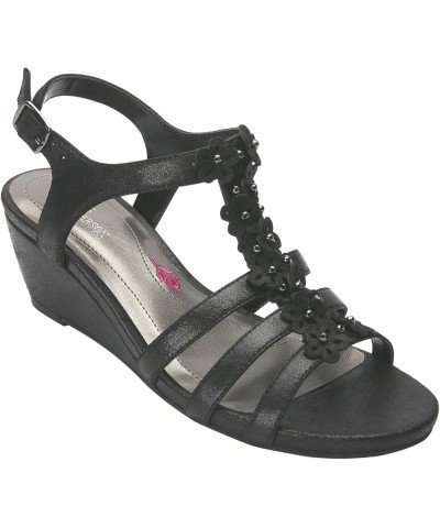 Wanda - Women's Comfort Wedge Sandal Black $42.85 Sandals